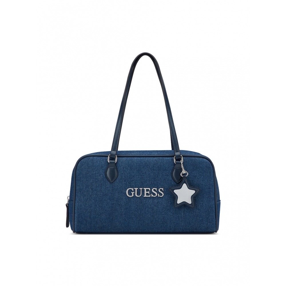 GUESS ジャスティーナキーリングポイントデニムボウリングバッグ HQ2A3A68
