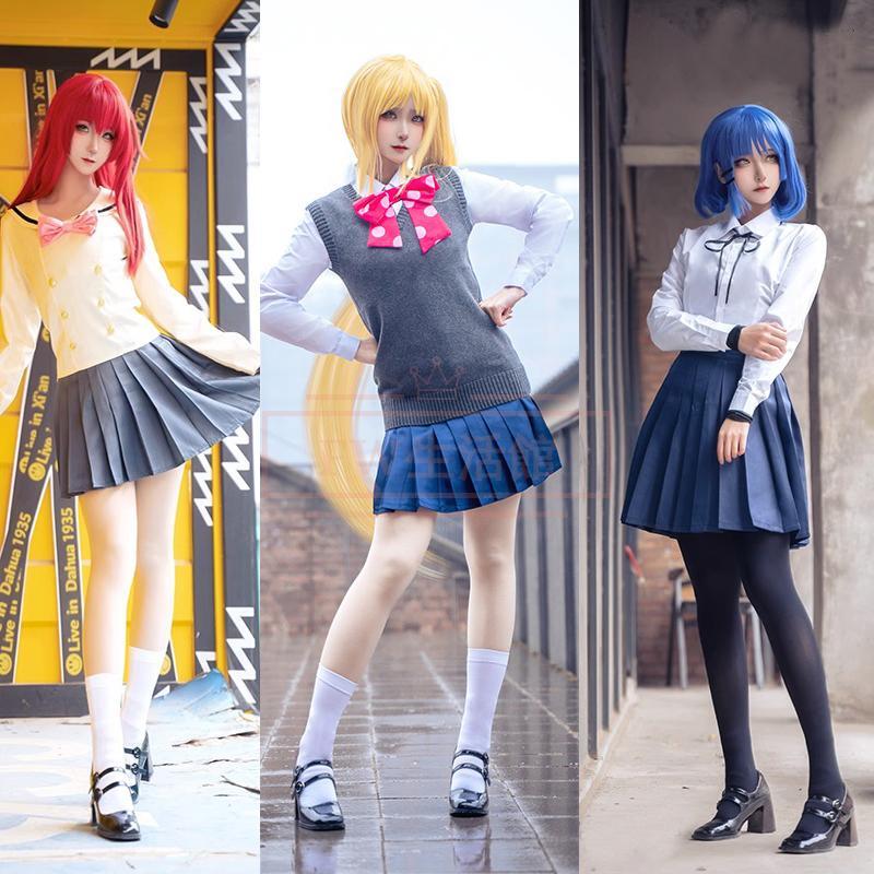 ぼっち・ざ・ろっく!風 伊地知虹夏 山田リョウ 喜多郁代 コスプレ衣装 コスチューム cosplay イベント 演出服 アニメ変装 仮装 ハロウィン