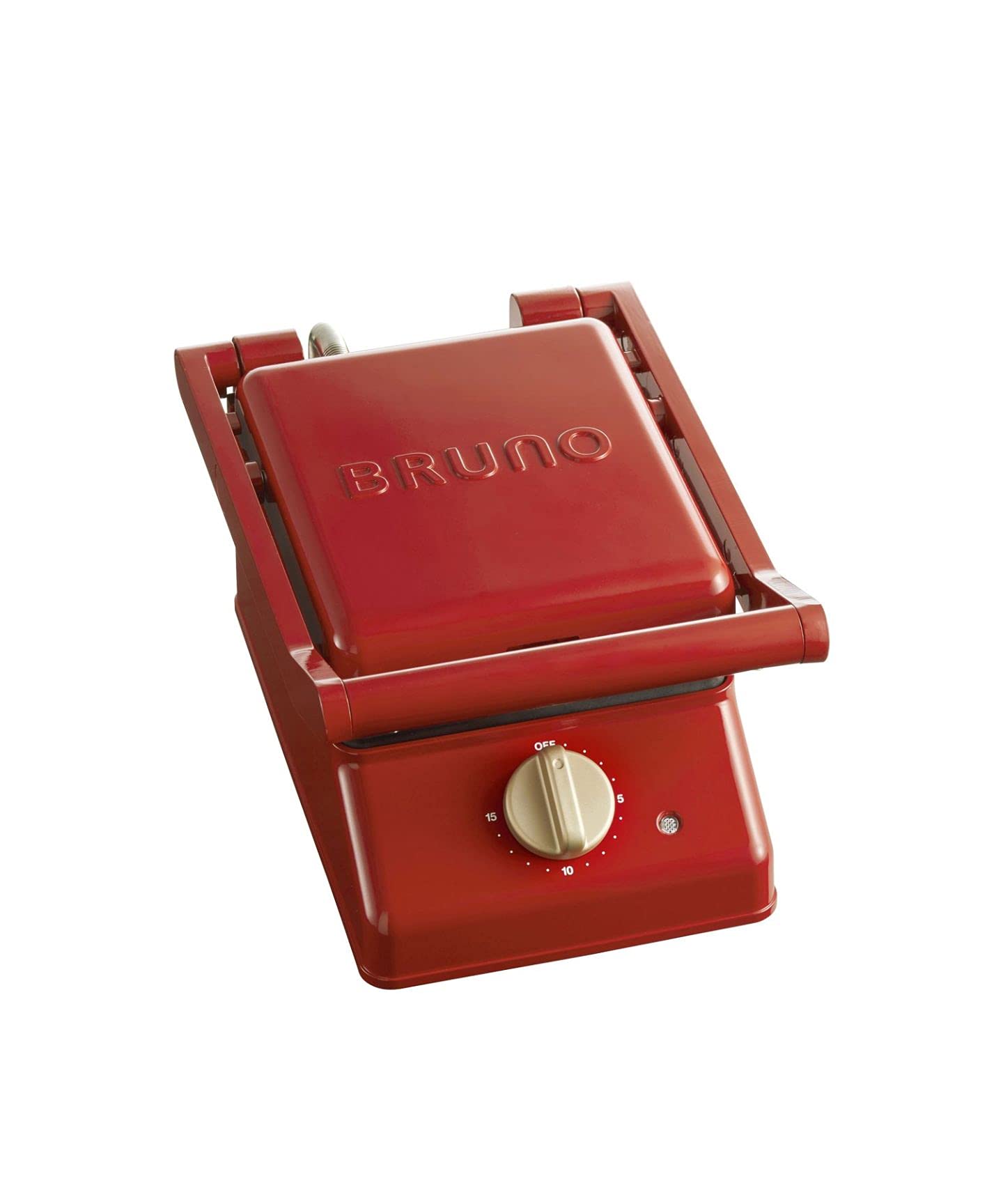 BRUNO ブルーノ グリルサンドメーカー シングル ホットサンドメーカー おしゃれ 電気 耳まで焼ける 朝食 パン 食パン タイマー付き プレート取りはずし可 レッド ブルーノ BOE083-RD