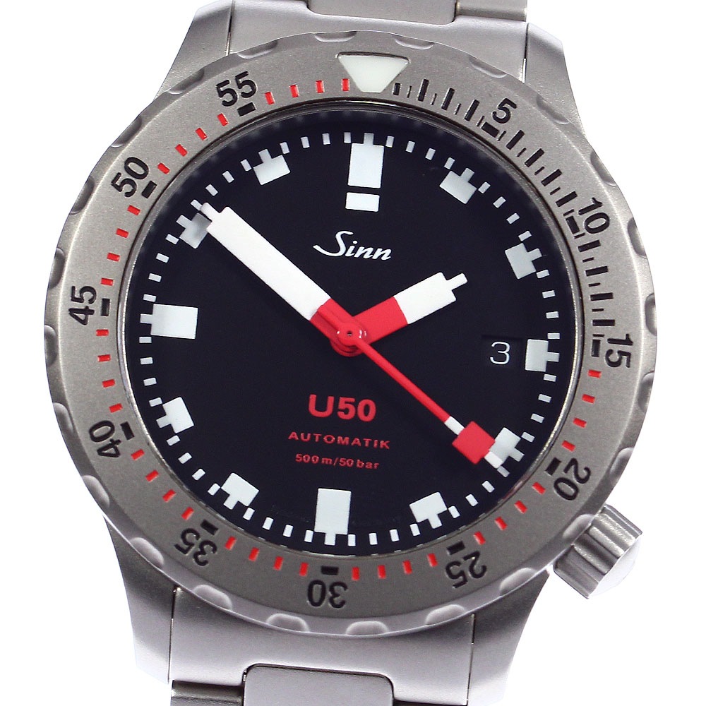 ジン Sinn 1050 U50 デイト 自動巻き メンズ 美品 箱付き_780199【中古】