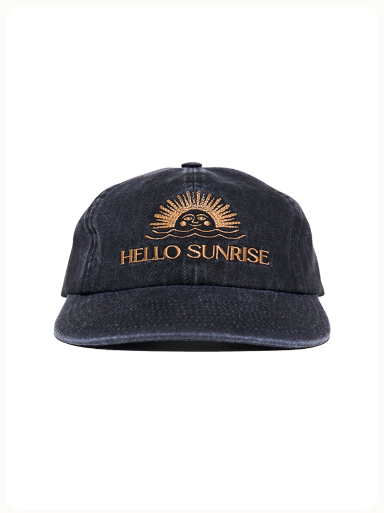 HELLO SUNRISE Washed OG Logo 6panel Cap Charcoal