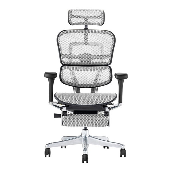 関家具 445397 EHP2-LPL-DR-BF-WH ブラックフレーム×ホワイト 高機能チェア (エルゴヒューマン プロ2 ハイタイプ オットマン) メーカー直送