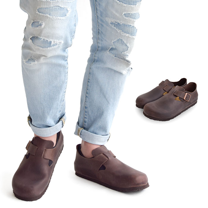 London ロンドン オイルドレザー サンダル メンズ レギュラー ナロー ハバナ 茶色 靴 シューズ 166531/166533