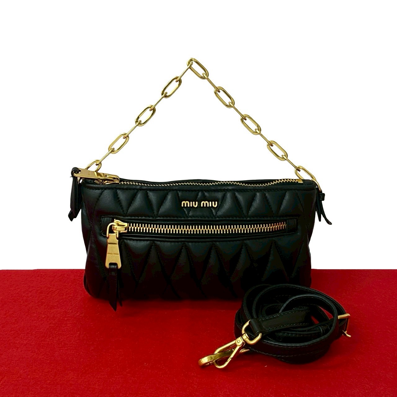 マテラッセショルダーバッグ レザー ブラック 42431