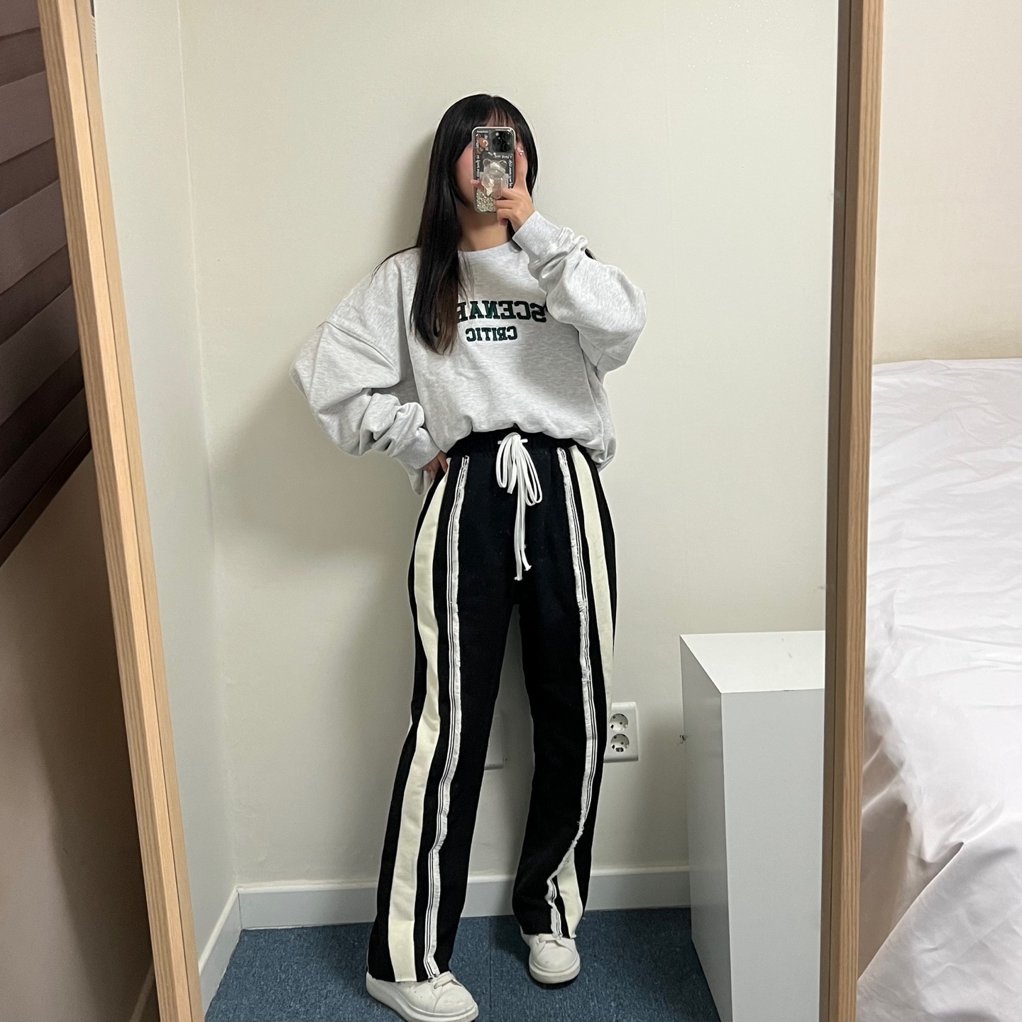 [男女共用/四季] ツートン タッセル ワイド 共用 パンツロングパンツ