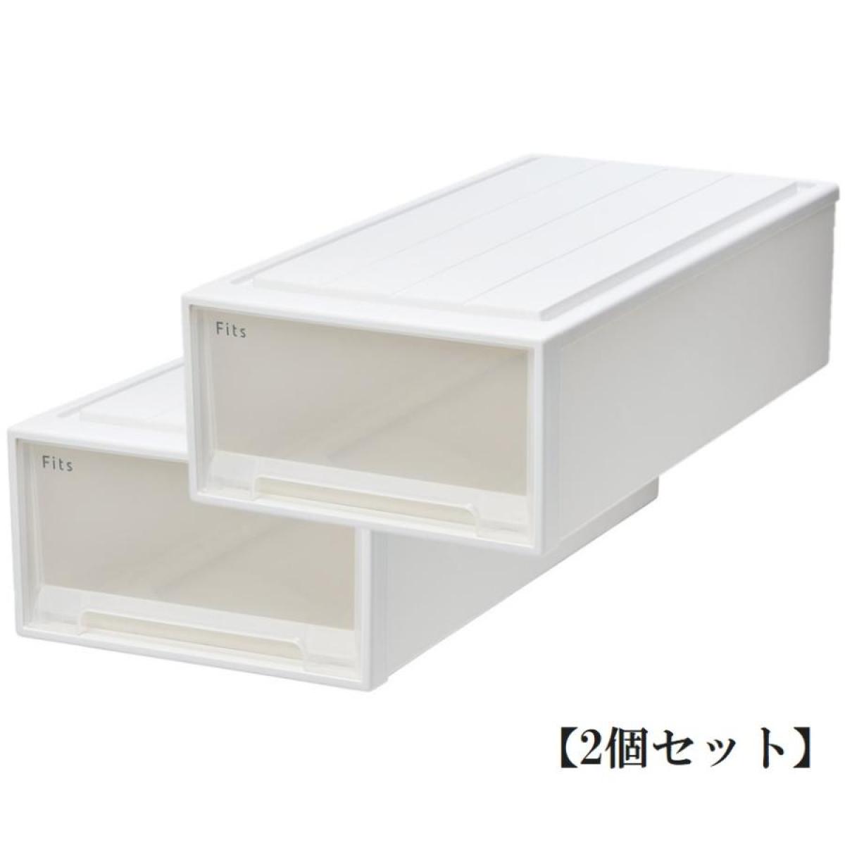 天馬(TENMA) フィッツケース 74-39M ホワイトクリア 収納 ケース 衣類 Fits 収納ボックス ホワイト (2個組)