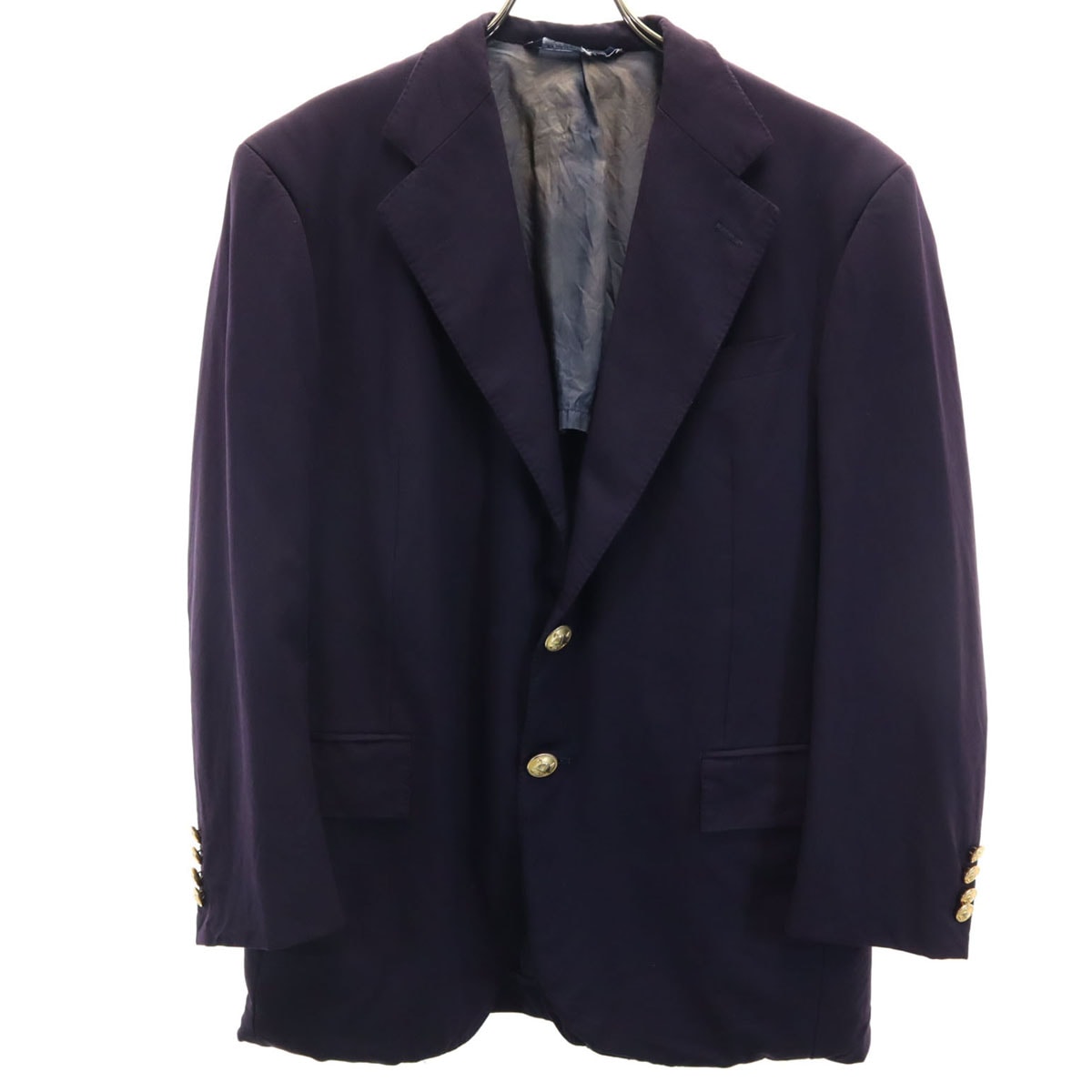 Polo by Ralph Lauren ポロバイラルフローレン 日本製 ウール テーラードジャケット AB4 ネイビー メンズ 古着