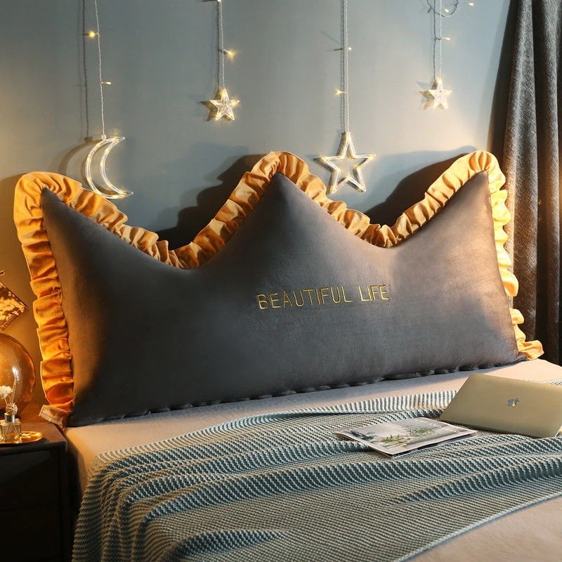 【急速出荷】ベッドサイドバッククッション ベッドサイドクッション バッククッション ソフトバッグ ピロー ラージバックレスト Crown Li Muling