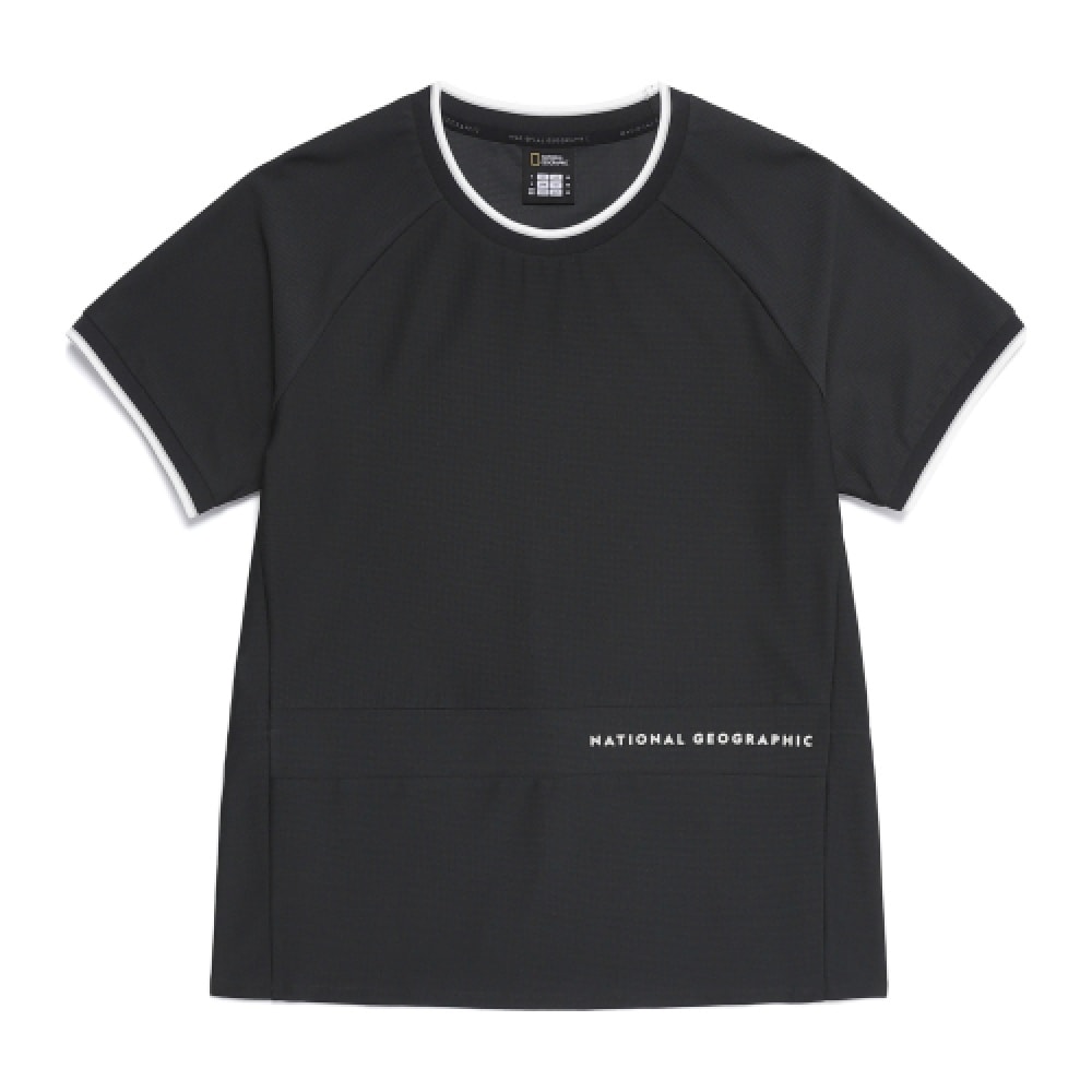 ナショナルジオグラフィック N262WTS110 女性用テクスチャード加工セミオーバーフィット半袖Tシャツウッドグレー