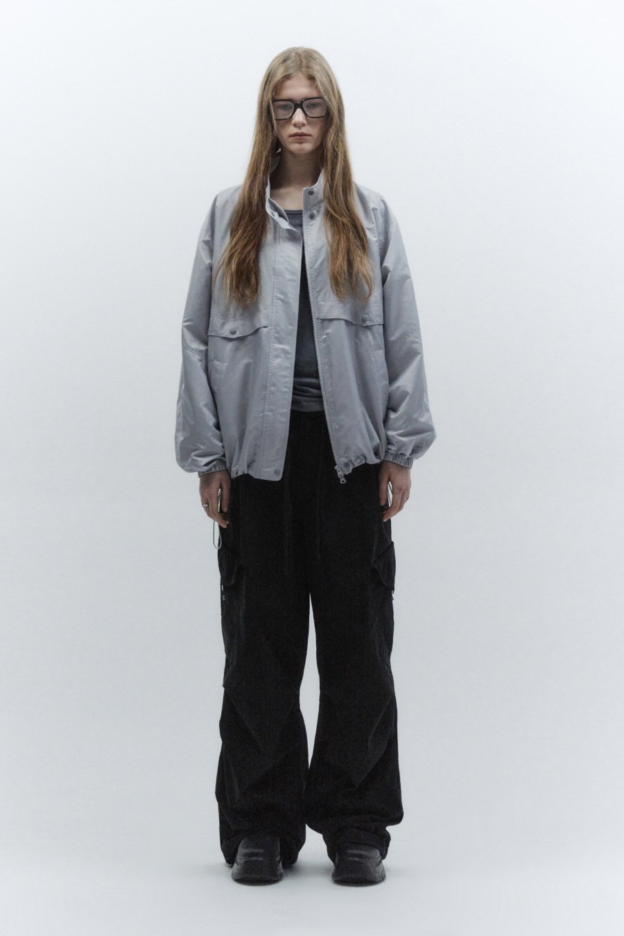 【INSILENCE】 OG LOGO WIND JUMPER : LIGHT GREY