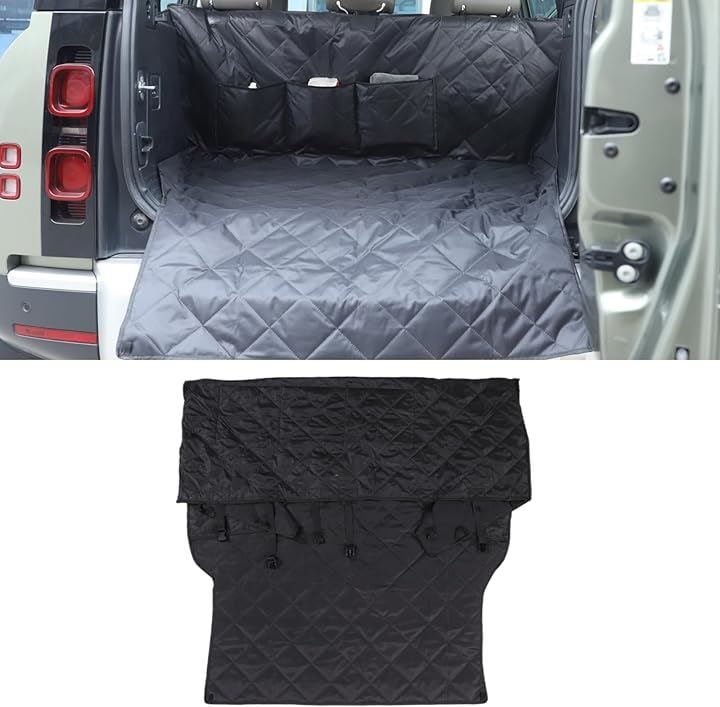 ランドローバー ディフェンダー 110 2020年～現行専用 トランクマット ドライブシート ペットシート ペット用 犬 マットカバー ラゲッジマット カー用品 滑り止め (ブラック)