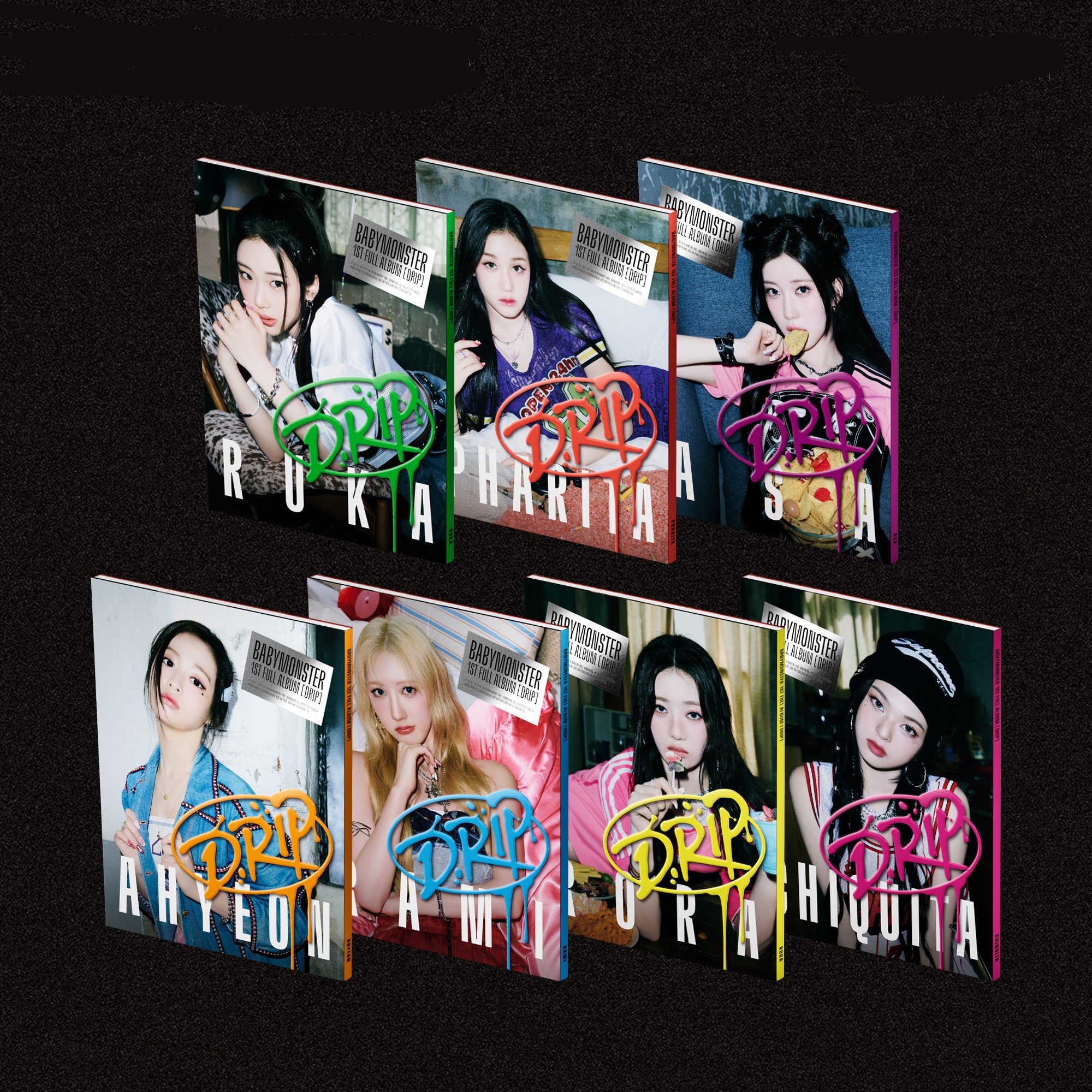 (未開封新品) ベビーモンスター(BABYMONSTER) 7種SET / 1st FULL ALBUM : DRIP (YG TAG ALBUM Ver)(7種/CDではない