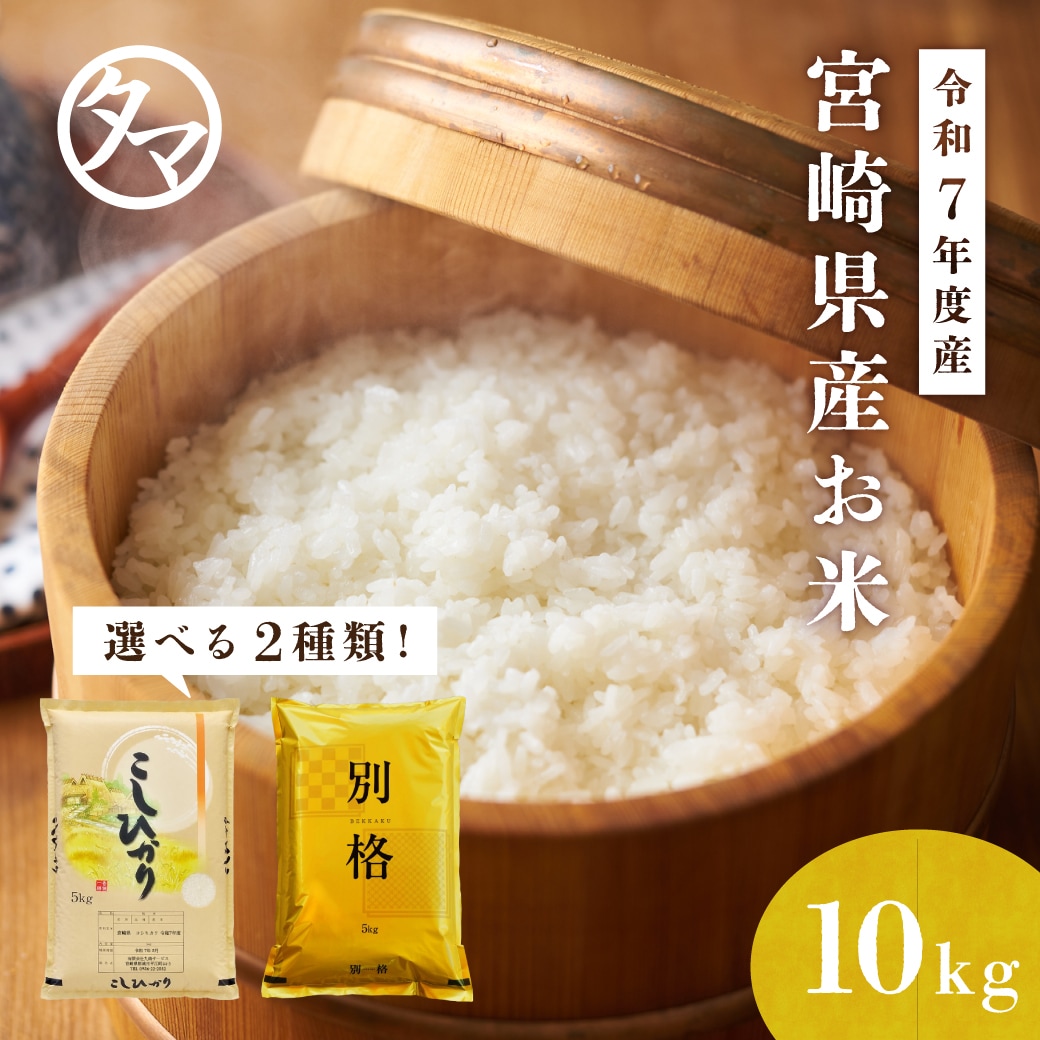 【令和7年度産】 宮崎県産（精白米）コシヒカリ / アキダワラ 10kg （5kg×2） 選べる品種 精白米 白米 米 お米 国産