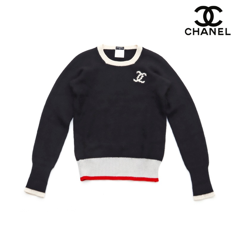 ニット カシミヤ ブラック×ホワイト WS1965