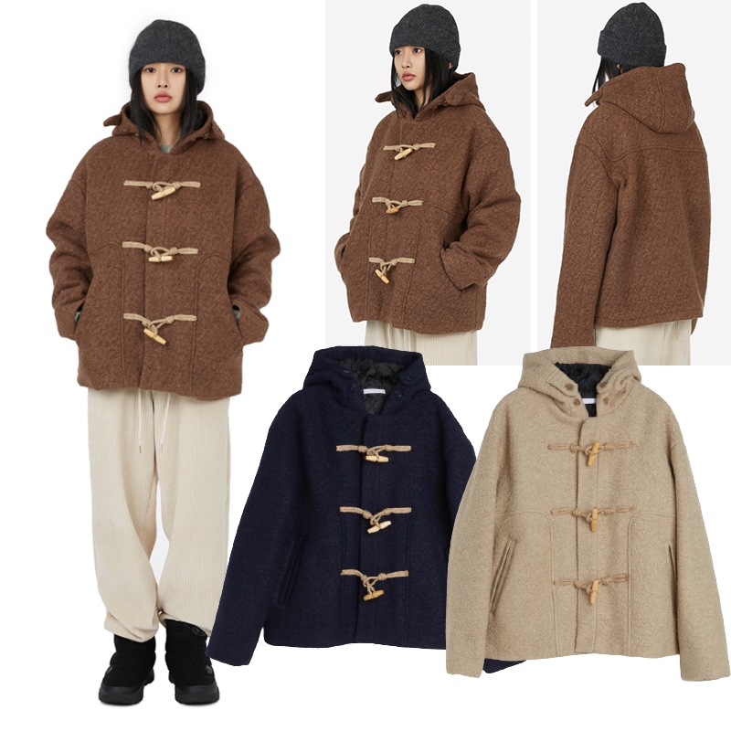 RAU Boucle short duffel hood coat 人気 男女兼用 9,936円