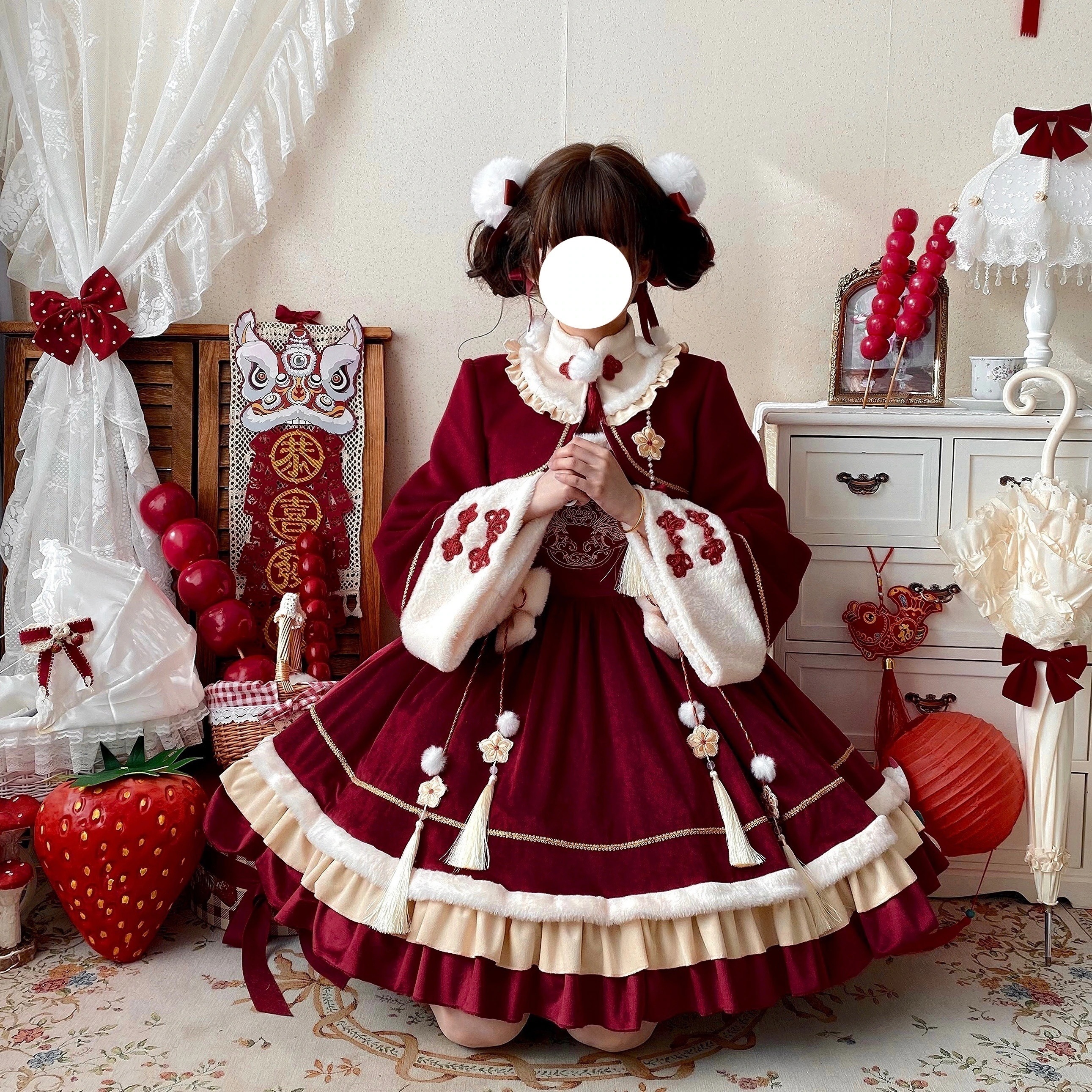 正規品瑞雪韓国cos元素ロリータlolitaワンピース新旧正月 11,501円