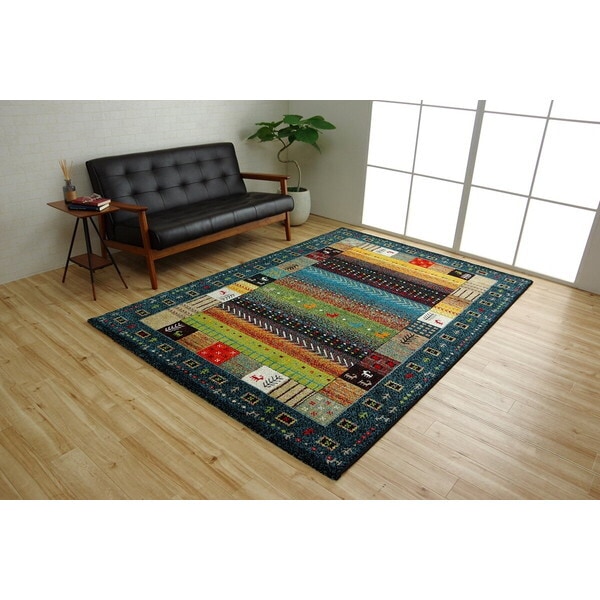 1320370190401 イビサ NV 160×230 ネイビー ウィルトン織りラグ メーカー直送