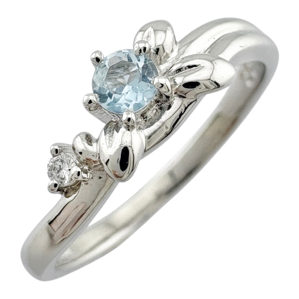 タサキ リング 指輪 11.5号 Pt900プラチナ アクアマリン TASAKI 中古 美品