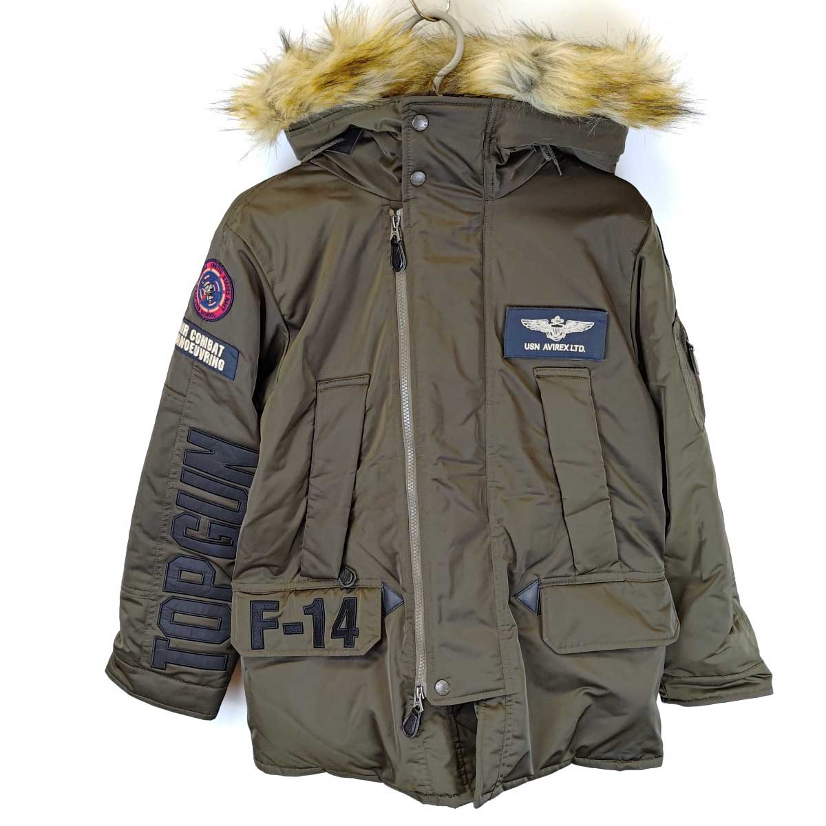 【中古】AVIREX アヴィレックス F-14 TOMCAT TOP GUN トップガン フライト ジャケット S カーキ 6202053 メンズ