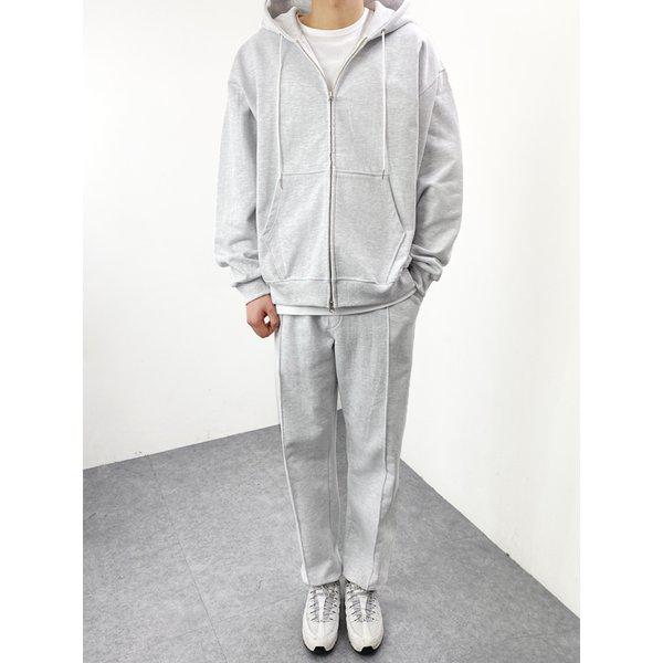 メンズ高密度ヘビージュリコットンフード付きジップアップジョガーパンツトレーニングウェアセット3色