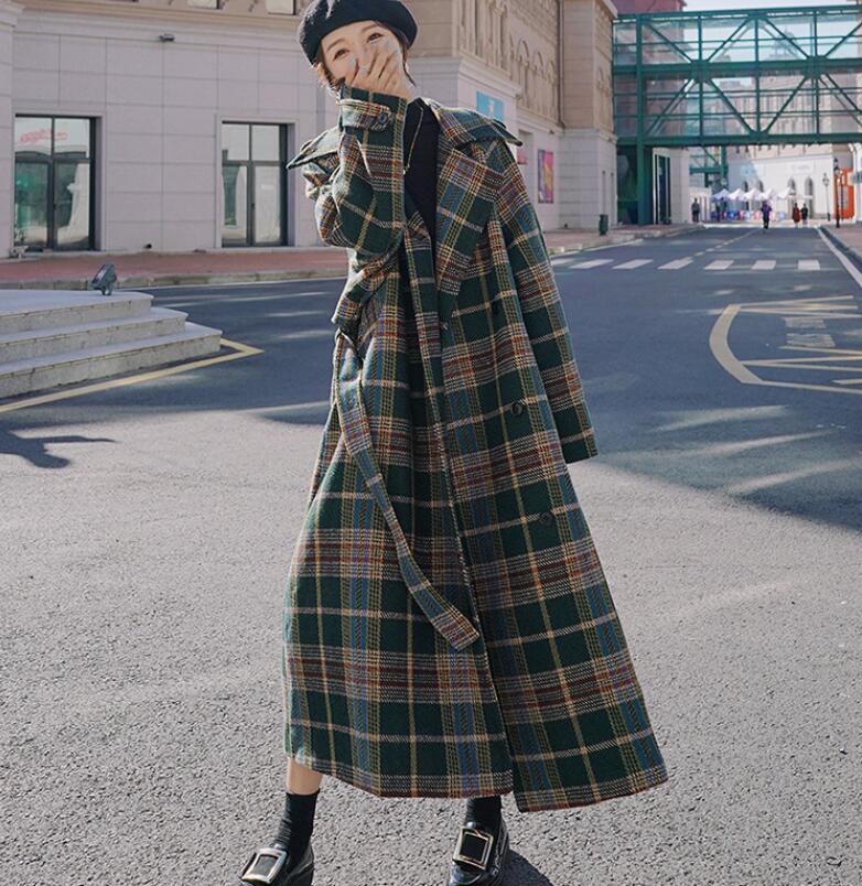 【人気商品超目玉】超ロングコート レディース チェスターコート　クリスマス風　チェック柄　トレンチ コート マキシ丈 チェスターコート ガウンコート ロング 大きいサイズ ロング丈 アウター
