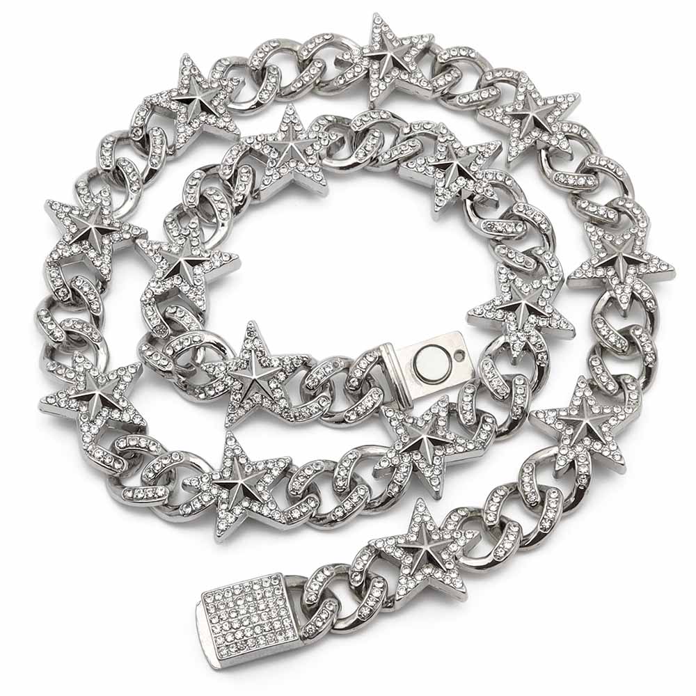 スター喜平ネックレス パヴェ [n524]