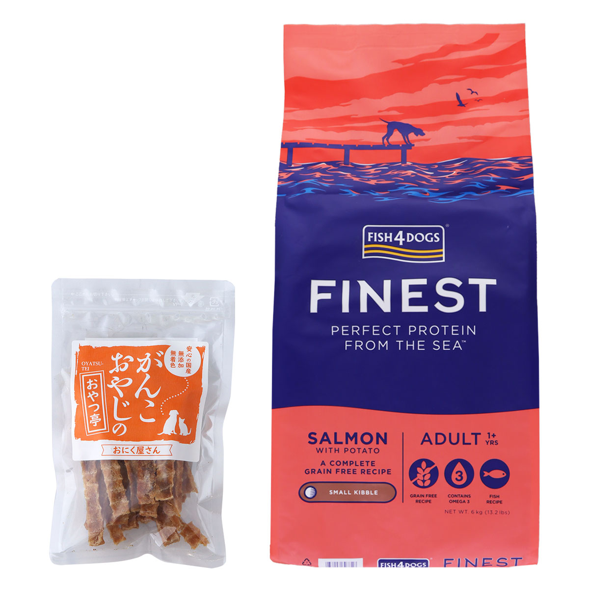 ファイネスト サーモン 小粒 6kg【国産たじま鶏ジャーキー40g付き】