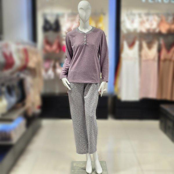 幾何学模様のジャンナ染色起毛室内着セット(vev3956w/vep3956w)_s