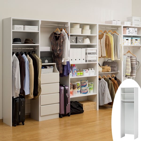 壁面収納 ハンガーラック 棚付 ポルターレクローク 幅60cm