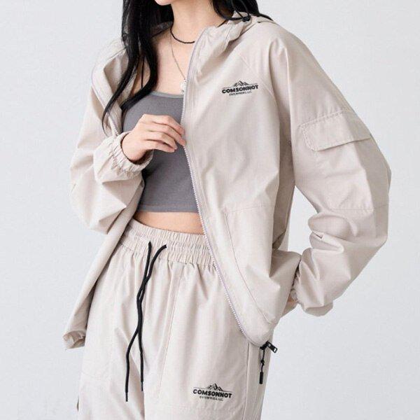 (CN)スポーティフルジップアップ3ピースセットアップ 春夏 女性 セット