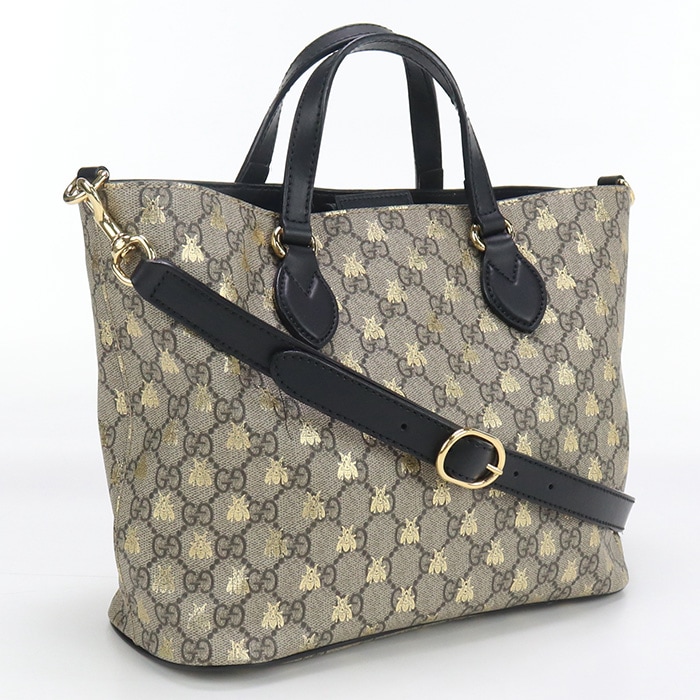 2WAYトートバッグ GGスプリーム ビー GU90386 トートバッグ GGスプリーム/2WAYトートバッグ ベージュ【中古】 レディース 59,400円