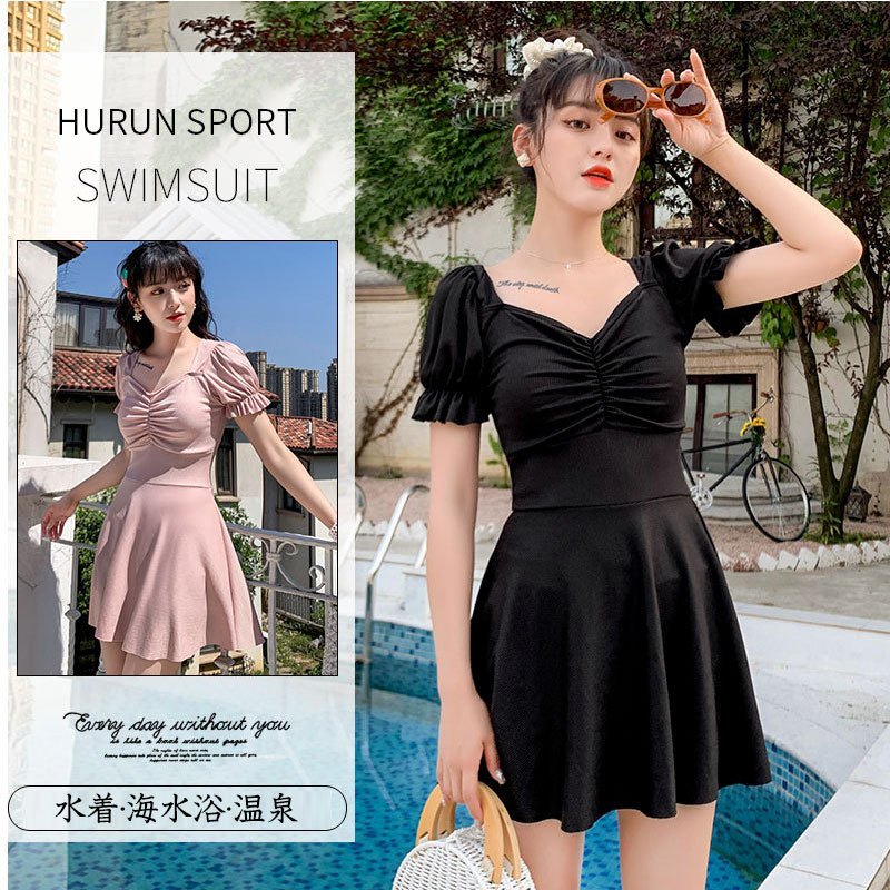 レディース 水着 ワンピース 体型カバー 大きいサイズ オールインワン ワンピース水着 パッド付き ショーパン ママ フレア 無地 シンプル海 プール ビーチ バレンタイン 2023 プレゼント