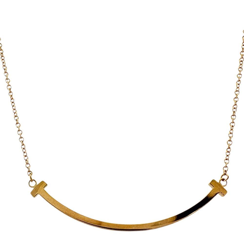 ティファニー Tスマイル ネックレス 18金 K18ピンクゴールド TIFFANY&Co. 中古 美品