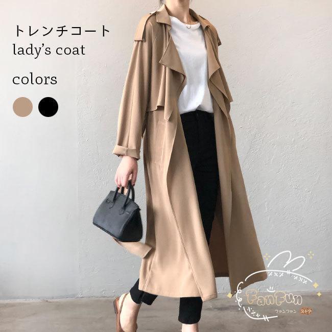 スプリングコート レディース 春 ロングコート ラグラン袖 レトロ トレンチコート 通勤 アウター 秋 コート 体型カバー おしゃれ 春コートトレンチコート