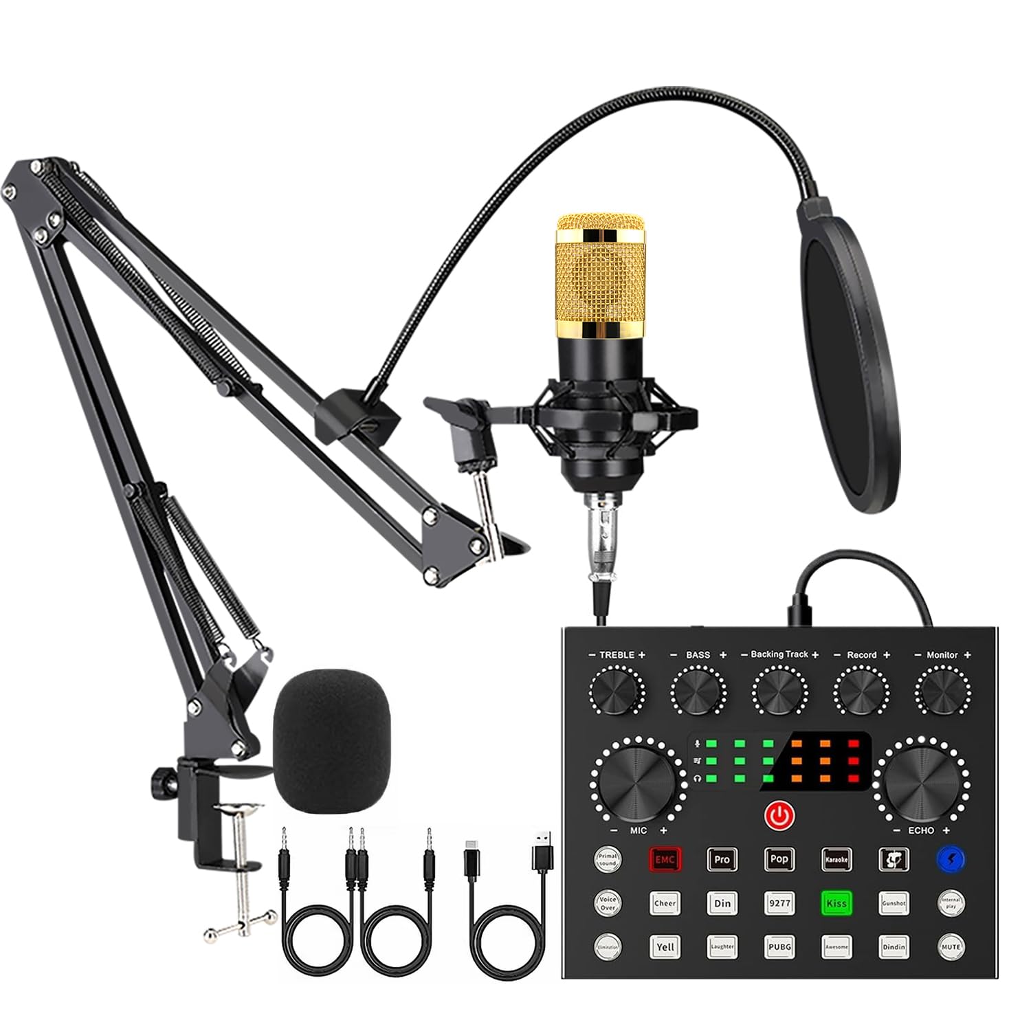 BONKYO カラオケセット家庭用 DJ ミキサー セット ライブ配信に対応 V8S オーディオインターフェース ミキサー オーディオ ライブ サウンドカード 男声 女声 ボイスチェンジャー/マイク