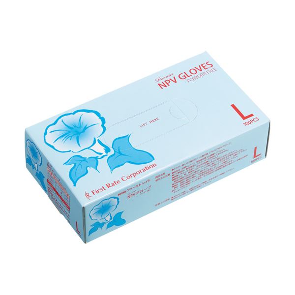 （まとめ）ファーストレイトプレミア/NPVグローブ パウダーフリー L 1箱（100枚）[x20]