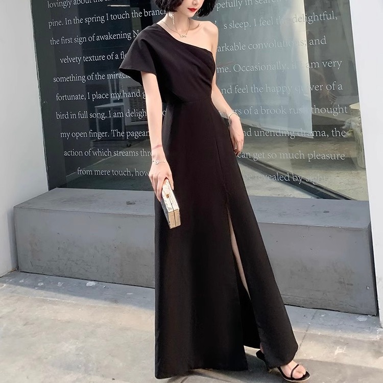 ドレス ワンピース 演奏会 発表会 ステージ 舞台 キャバ 衣装 コスプレ コスチューム 演劇 ラウンジ マキシ フレアスリーブ ワンショル スレンダー タイト スリム アシンメトリー カジュアル