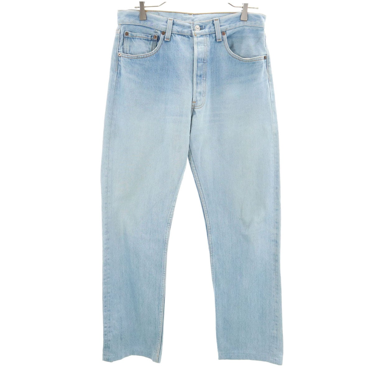 90s USA製 オールド ストレートデニムパンツ W33 ブルー系 501 メンズ 古着
