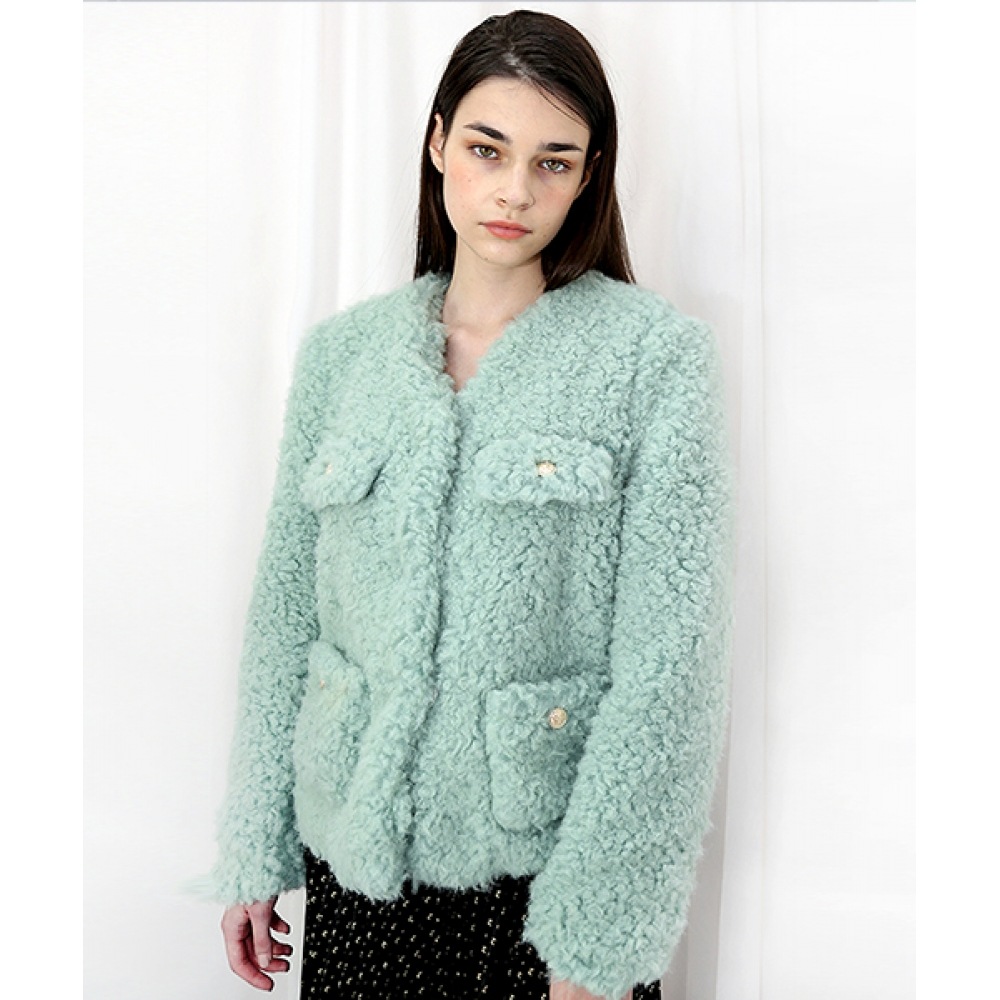 DAMAGE MNEMONIC Vネックフリースミントジャケット_ VネックウールミントJK 29,349円