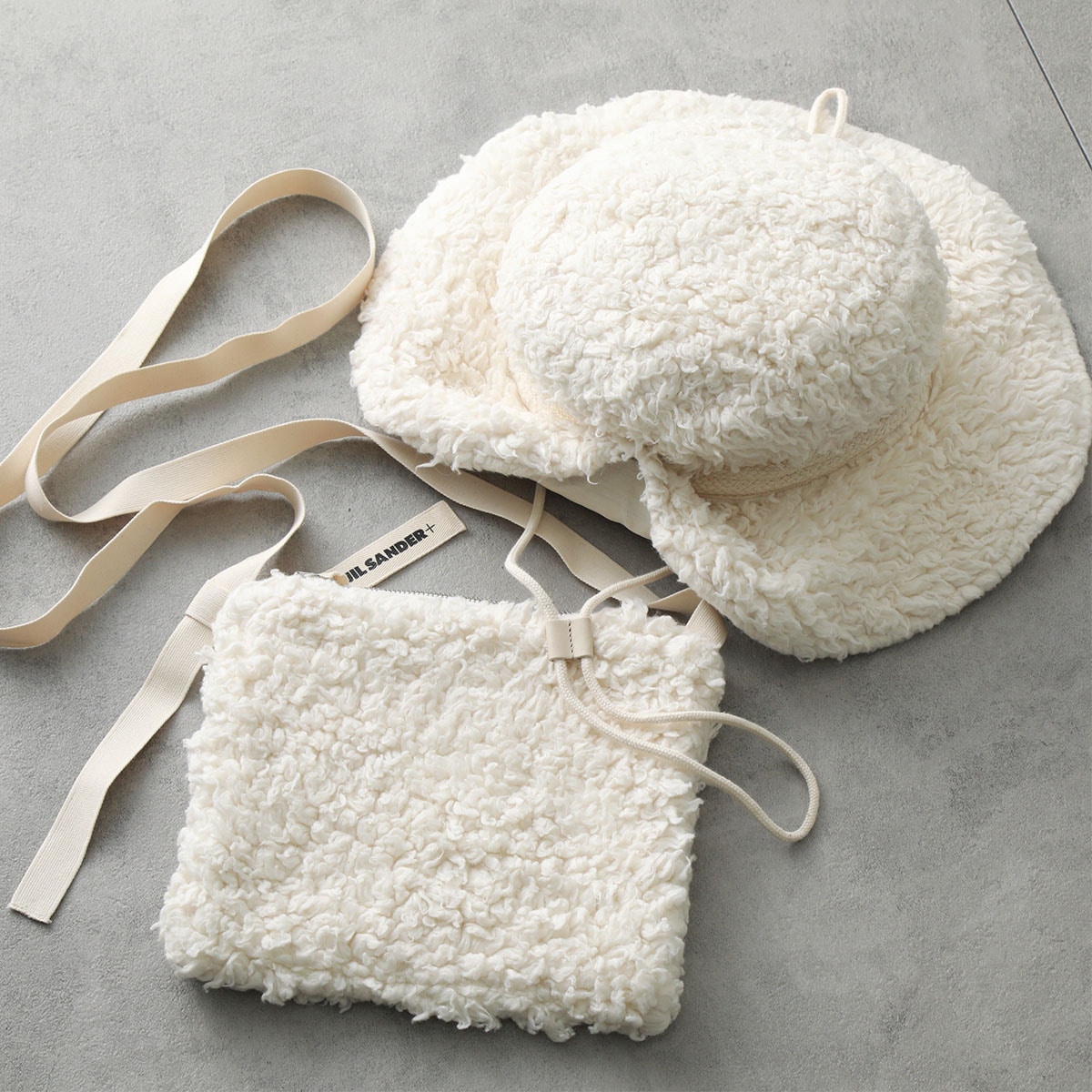 JIL SANDER+ ジルサンダー プラス バケットハット ショルダーバッグ J40FV0102 J20088 レディース 2点セット ボア クロスボディ 帽子 106/EGGSHELL