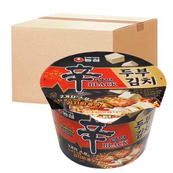 農心 辛ラーメンブラック どんぶり 豆腐キムチ 94g X 16個