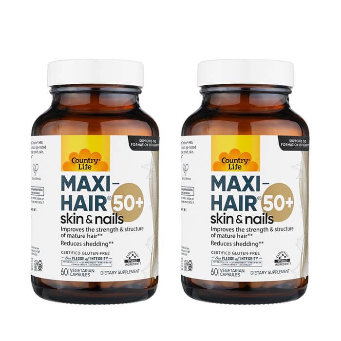 カントリーライフ マキシヘア50+ 60錠 2本 CountryLife Maxi-Hair 50+ 海外発送 日時指定不可 国際書留郵便
