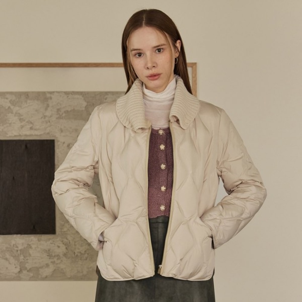 (リアーナニューヨーク) スタンディングニットカラーキルトグースダウンジャンパー RRJPJP700