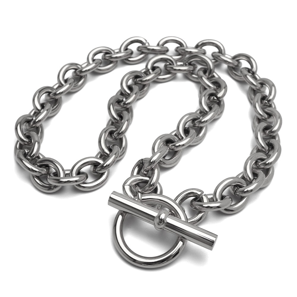 ステンレス ごつめの小豆チェーンを採用したマンテルネックレス4サイズ [n1202-s-12mm]