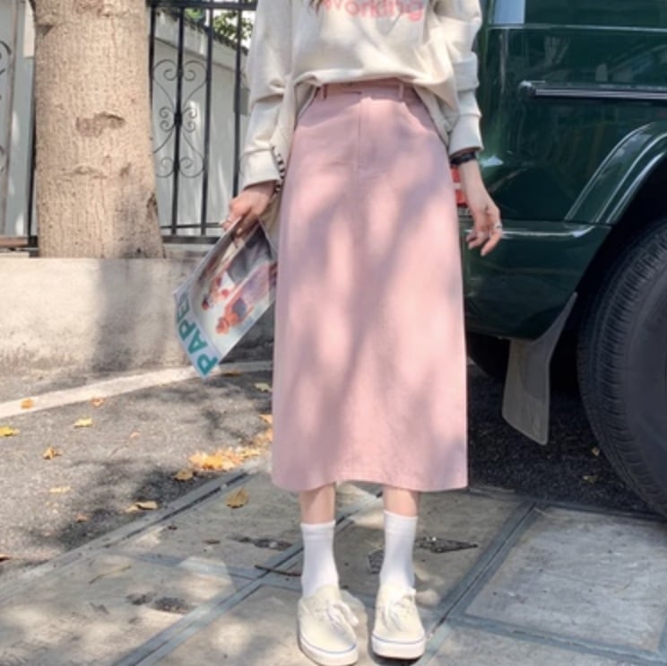 スカート 膝下 ミモレ ミモレ丈 かわいい 大人可愛い きれいめ シンプル カジュアル 大人 上品 おしゃれ お洒落 かっこいい レトロ 大人女子 こなれ感 ラフ 個性的 クール 主役級 存在感 春