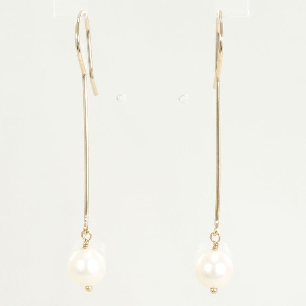 K10 10金 YG イエローゴールド ピアス パール(真珠) 総重量約0.8g ジュエリー 中古