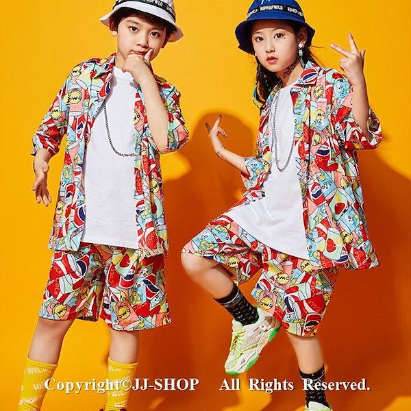 ヒップホップダンス衣装 トップス HIPHOP キッズ 原宿系ダンス衣装 キッズダンス ヒップホップ