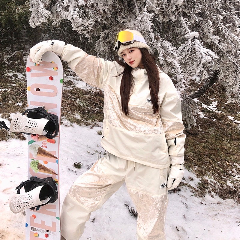 新作 スキーウェア 防水 通気 防風 アウトドア プロ レディースファション 保温 クリーム色