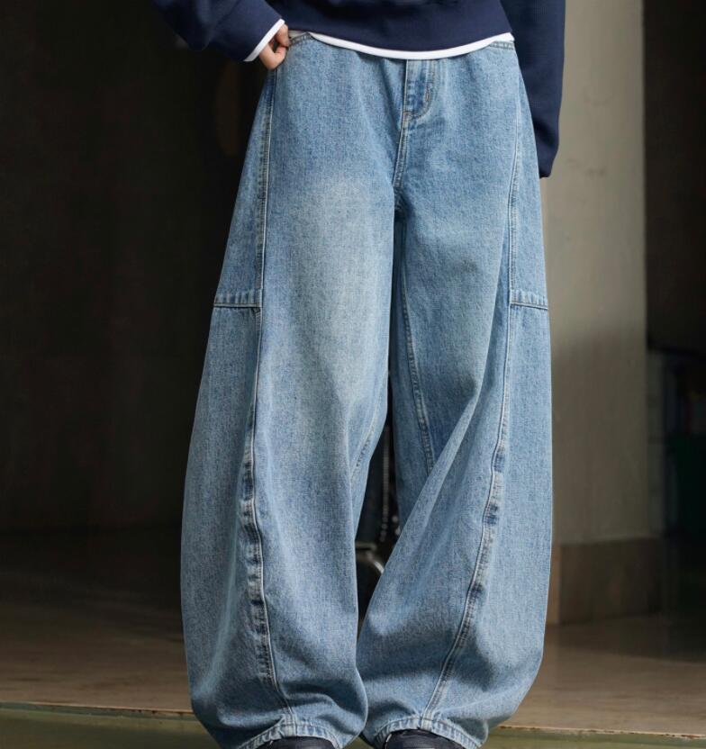 デニムロングパンツ レディース ワイドパンツ ズボン ロングパンツ デニムパンツ ボトムス ジーンズ ガウチョ きれいめ 体型カバー お洒落