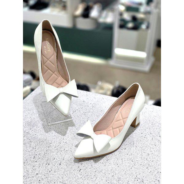 [坡州店] [] 女性ポインテッドトゥリボンチャンキーヒール712431007 7cm [3color]